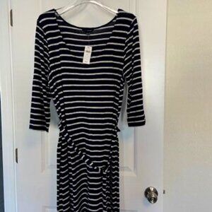 NWT Banana Republic Navy & White Dress, 3/4 Sleeve, Size 14
